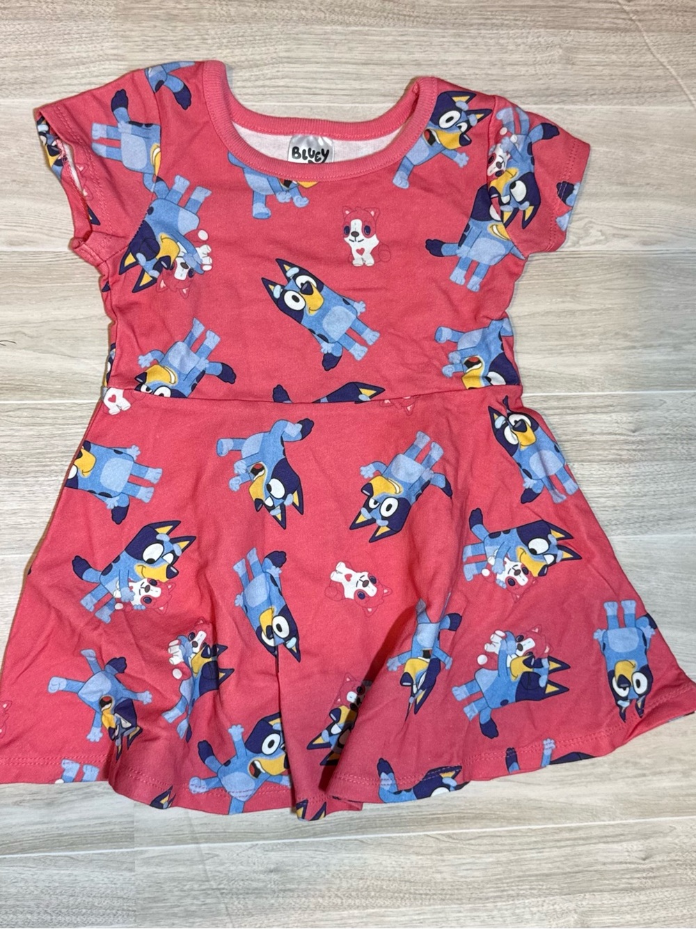 Bluey Pink Cartoon-Print Girls Dress